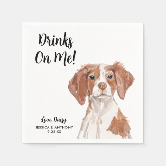 Serviette En Papier Chien Mariage Cocktail serviettes (Devant)