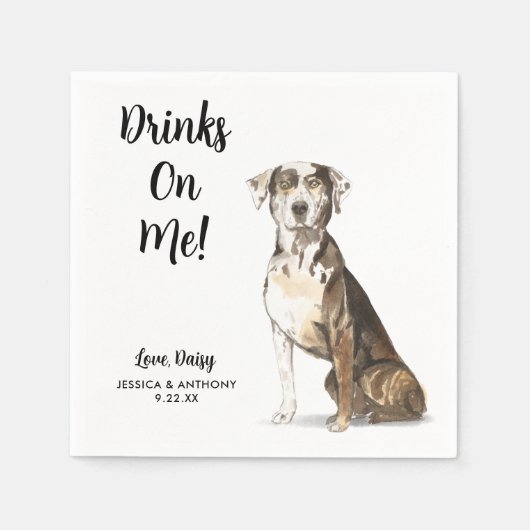 Serviette En Papier Chien Mariage Cocktail serviettes (Devant)