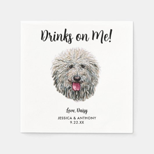 Serviette En Papier Chien Mariage Cocktail serviettes (Devant)