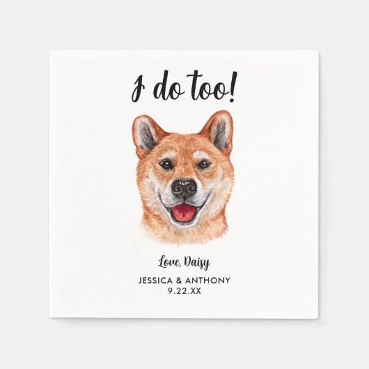 Serviette En Papier Chien Mariage Cocktail serviettes (Devant)