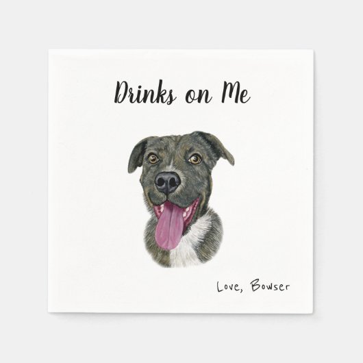 Serviette En Papier Chien Mariage Cocktail serviettes (Devant)