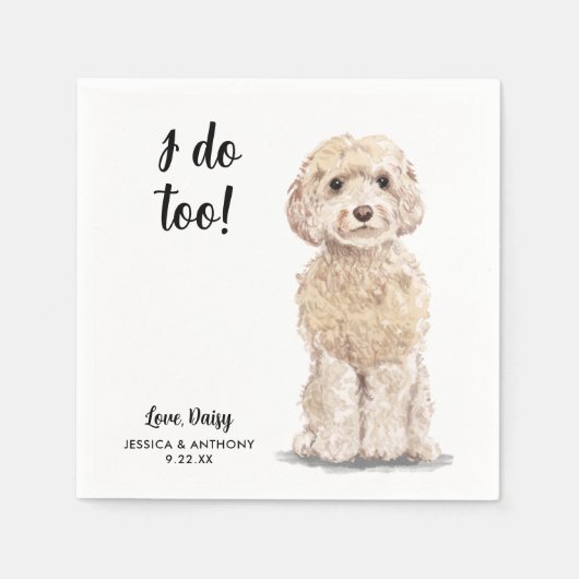 Serviette En Papier Chien Mariage Cocktail serviettes (Devant)