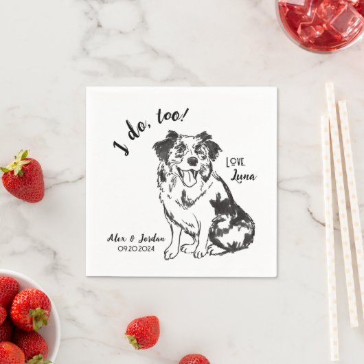 Serviette En Papier Chien Mariage Cocktail serviettes (En situation)