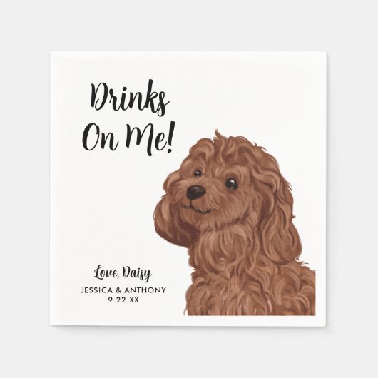 Serviette En Papier Chien Mariage Cocktail serviettes (Devant)