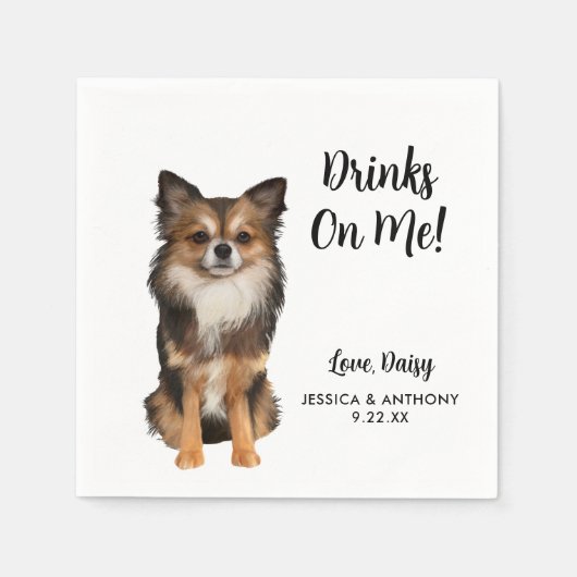 Serviette En Papier Chien Mariage Cocktail serviettes (Devant)