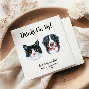 Serviette En Papier Chien Mariage Cocktail serviettes