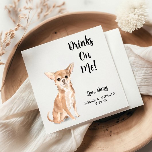 Serviette En Papier Chien Mariage Cocktail serviettes