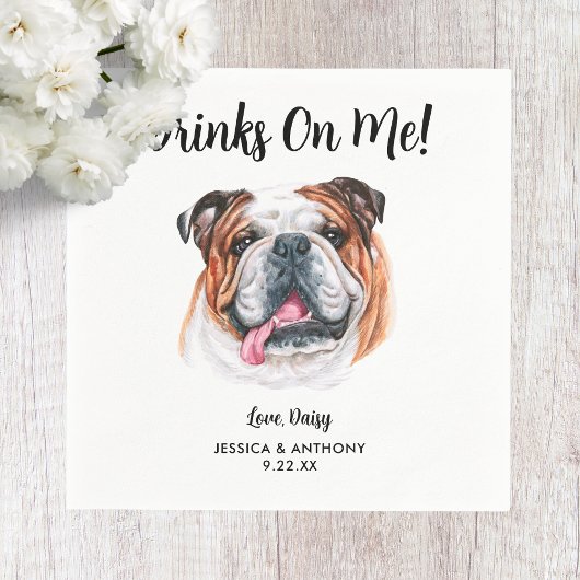 Serviette En Papier Chien Mariage Cocktail serviettes