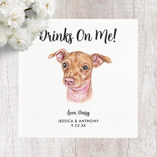 Serviette En Papier Chien Mariage Cocktail serviettes