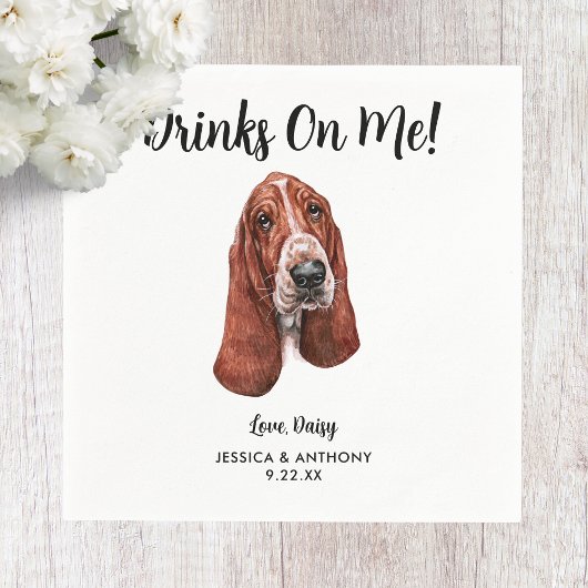 Serviette En Papier Chien Mariage Cocktail serviettes