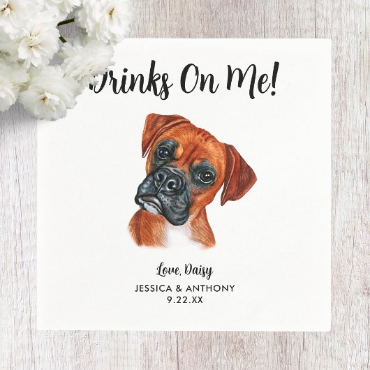 Serviette En Papier Chien Mariage Cocktail serviettes