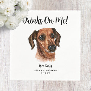 Serviette En Papier Chien Mariage Cocktail serviettes