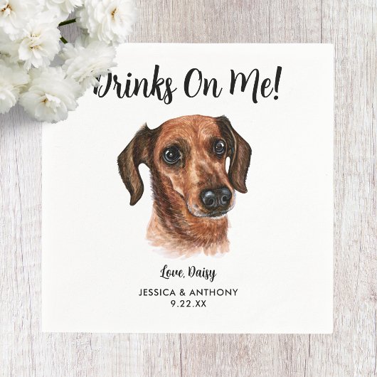 Serviette En Papier Chien Mariage Cocktail serviettes