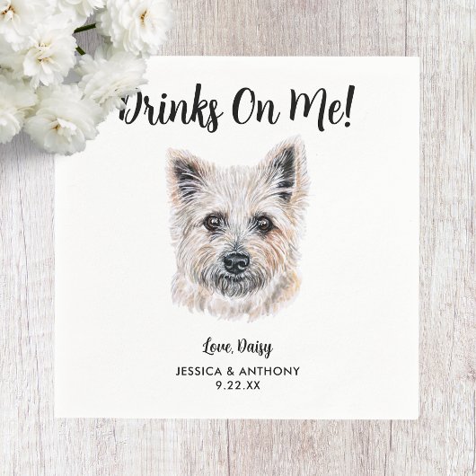 Serviette En Papier Chien Mariage Cocktail serviettes