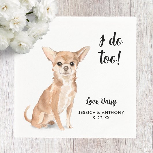 Serviette En Papier Chien Mariage Cocktail serviettes
