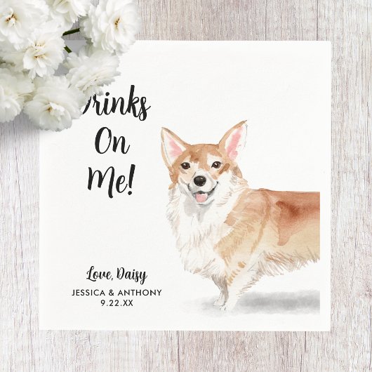 Serviette En Papier Chien Mariage Cocktail serviettes