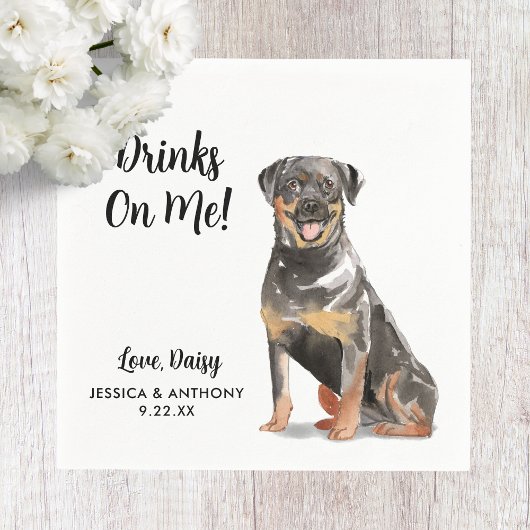 Serviette En Papier Chien Mariage Cocktail serviettes