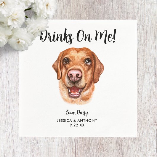 Serviette En Papier Chien Mariage Cocktail serviettes