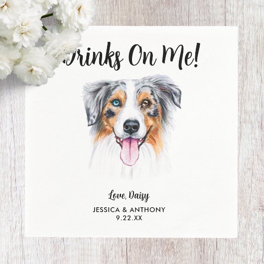 Serviette En Papier Chien Mariage Cocktail serviettes