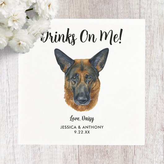 Serviette En Papier Chien Mariage Cocktail serviettes