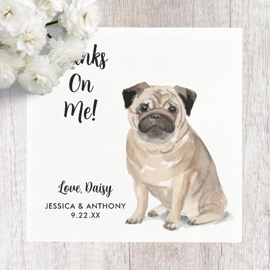Serviette En Papier Chien Mariage Cocktail serviettes