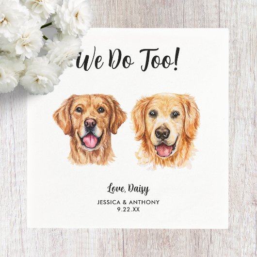 Serviette En Papier Chien Mariage Cocktail serviettes