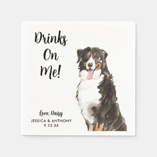 Serviette En Papier Chien Mariage Cocktail serviettes (Devant)