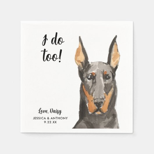 Serviette En Papier Chien Mariage Cocktail serviettes (Devant)