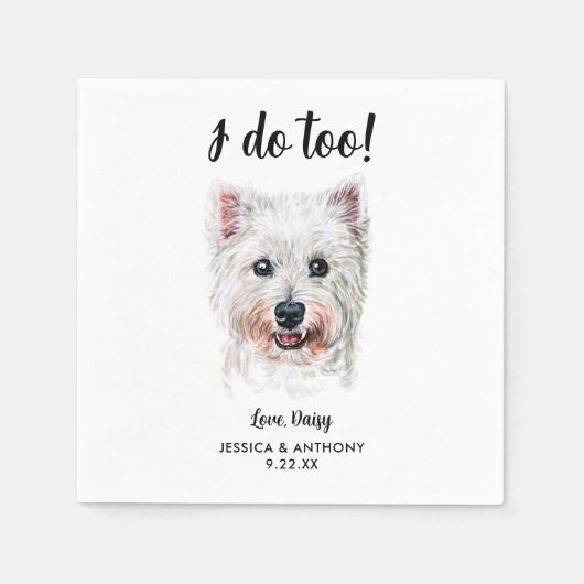 Serviette En Papier Chien Mariage Cocktail serviettes (Devant)