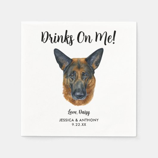 Serviette En Papier Chien Mariage Cocktail serviettes (Devant)