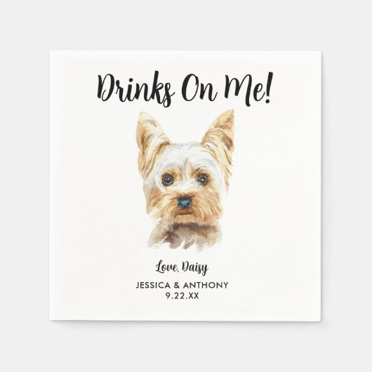 Serviette En Papier Chien Mariage Cocktail serviettes (Devant)