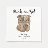 Serviette En Papier Chien Mariage Cocktail serviettes (Devant)