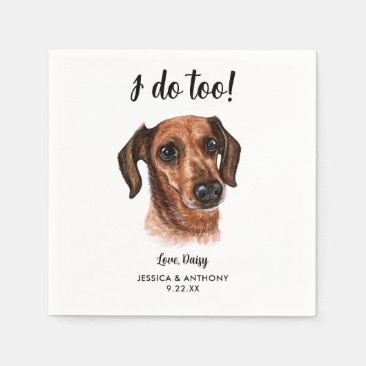 Serviette En Papier Chien Mariage Cocktail serviettes (Devant)