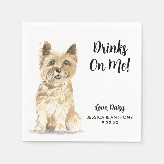 Serviette En Papier Chien Mariage Cocktail serviettes (Devant)