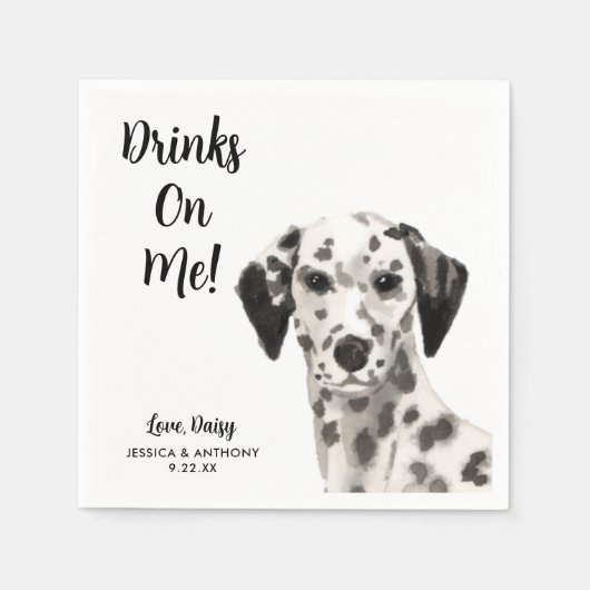 Serviette En Papier Chien Mariage Cocktail serviettes (Devant)