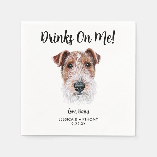 Serviette En Papier Chien Mariage Cocktail serviettes (Devant)