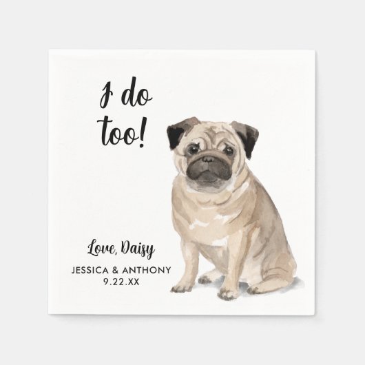 Serviette En Papier Chien Mariage Cocktail serviettes (Devant)