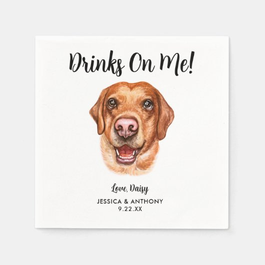 Serviette En Papier Chien Mariage Cocktail serviettes (Devant)