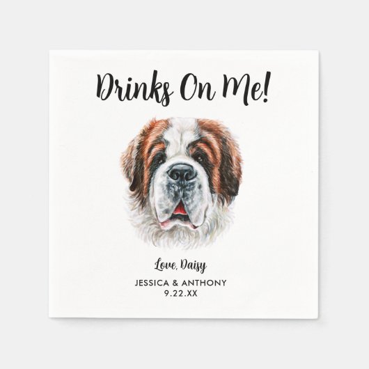 Serviette En Papier Chien Mariage Cocktail serviettes (Devant)