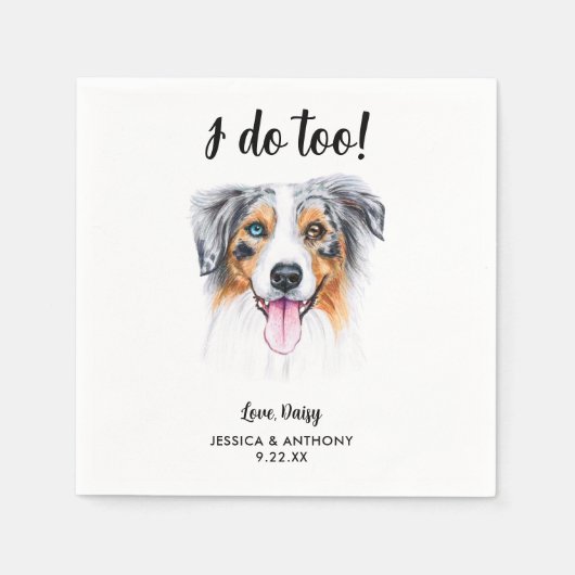 Serviette En Papier Chien Mariage Cocktail serviettes (Devant)