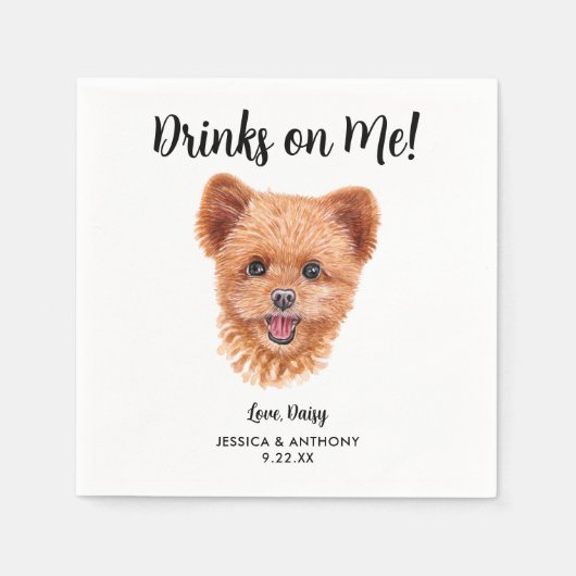 Serviette En Papier Chien Mariage Cocktail serviettes (Devant)