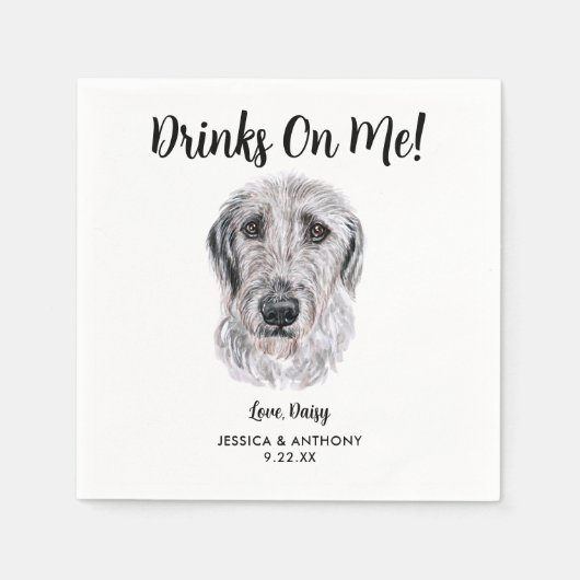 Serviette En Papier Chien Mariage Cocktail serviettes (Devant)