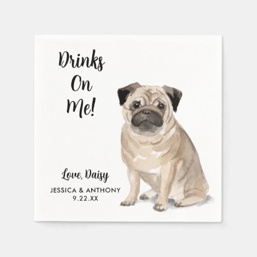 Serviette En Papier Chien Mariage Cocktail serviettes (Devant)