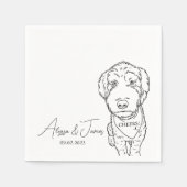 Serviette En Papier Chien Mariage Cocktail serviettes Salutations Gold (Devant)