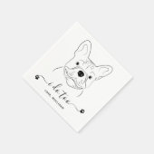 Serviette En Papier Chien Mariage Je fais Pour Personnaliser Français (Coin)