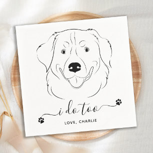 Serviette En Papier Chien Mariage Je fais trop Personnalisé Golden Ret
