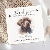 Serviette En Papier Chien Mariage Merci Chocolat Labrador Chiot marion