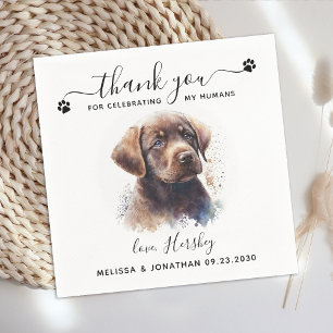 Serviette En Papier Chien Mariage Merci Chocolat Labrador Chiot marion