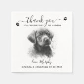Serviette En Papier Chien Mariage Merci moderne Black Labrador animal  (Devant)