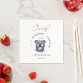 Serviette En Papier Chien Mariage simple Pit Bull Cocktail Napkins (En situation)